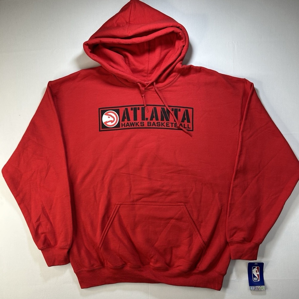 Atlanta Hawks NBA Hoodie Mens‎ Sz M Red Official Apparel Fleece Lined Basketball